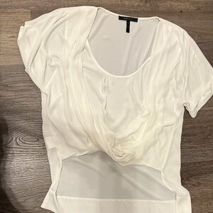 BCBGMaxAzria Cream Drape Blouse